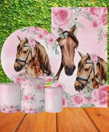 Decoração Cavalos Rosa